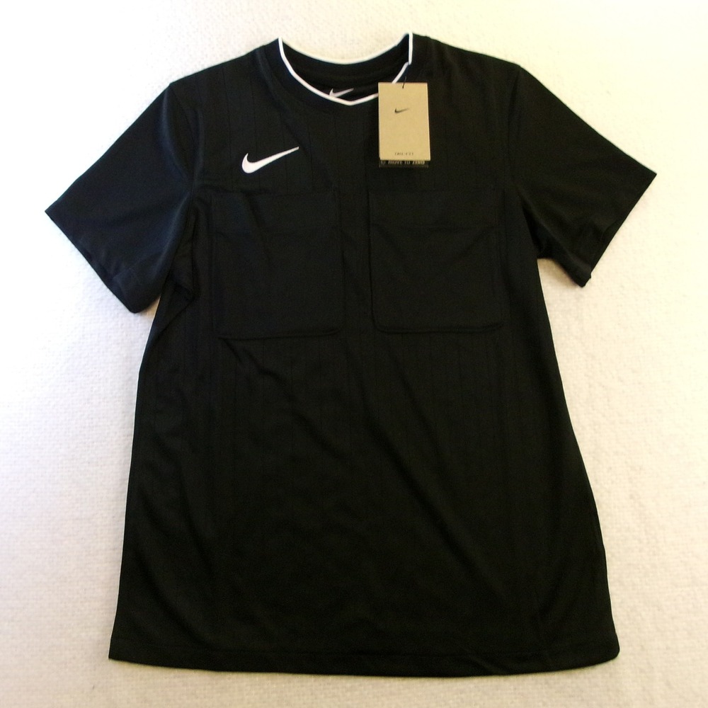 Nike Womens M Soccer Referee Jersey Black Dri-FIT FV3357-010‎ Pocket Tee